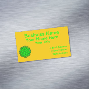 Lime Green Blume Ribbon von Kenneth Yoncich Magnetische Visitenkarte