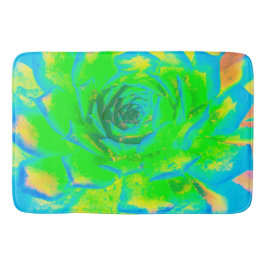 Lime Green Chartreuse Succulent Sedum Rosette Badematte