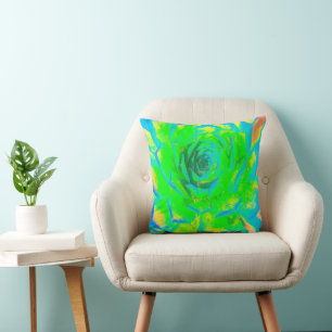 Lime Green Chartreuse Succulent Sedum Rosette Kissen