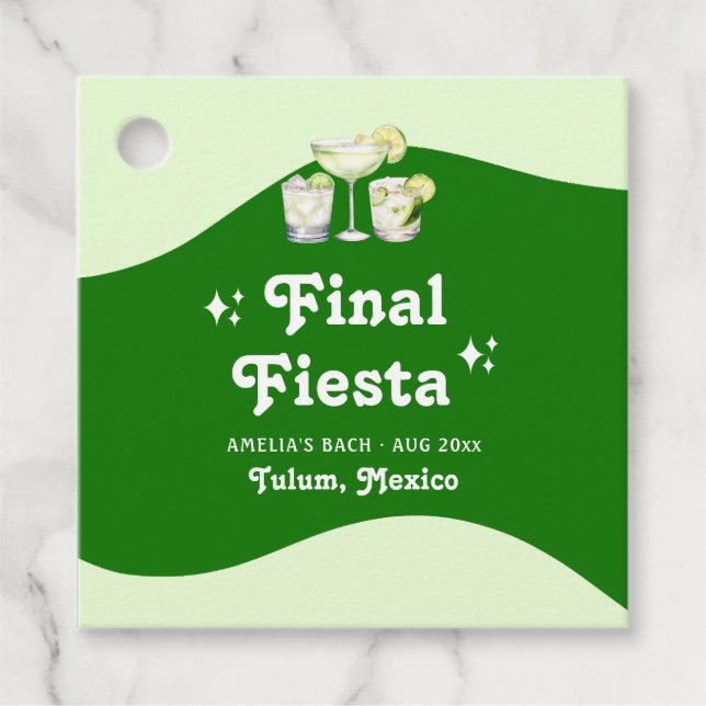 Lime Green Citrus Final Fiesta Bachelorette Geschenkanhänger (Vorderseite)