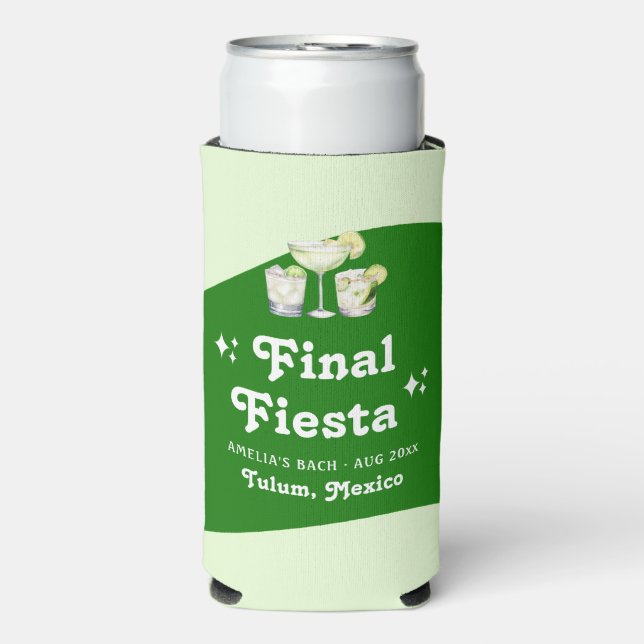 Lime Green Citrus Final Fiesta Bachelorette Selters Dosenkühler (Seltzer Vorderseite)