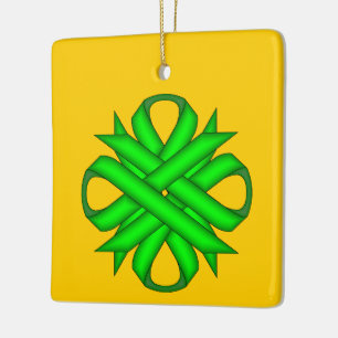 Lime Green Clover Ribbon von Kenneth Yoncich Keramikornament