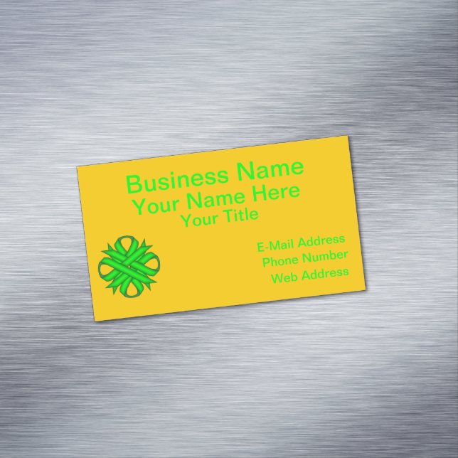 Lime Green Clover Ribbon von Kenneth Yoncich Magnetische Visitenkarte (Beispiel)