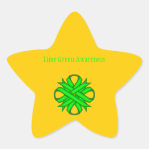 Lime Green Clover Ribbon von Kenneth Yoncich Stern-Aufkleber