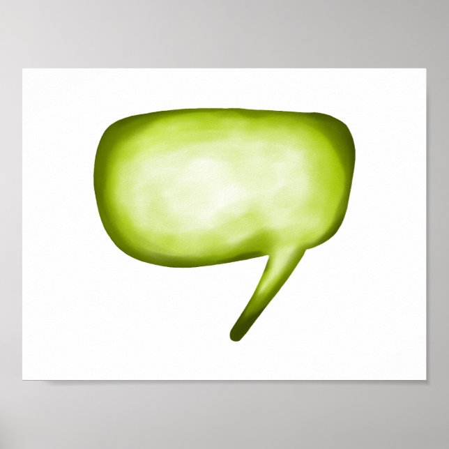 Lime Green Comic Word-Blase Poster (Vorne)