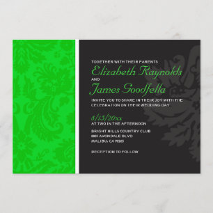 Lime Green Damask Hochzeitseinladungen Einladung