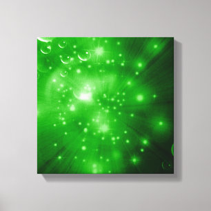 Lime Green Galaxy Burst Leinwanddruck
