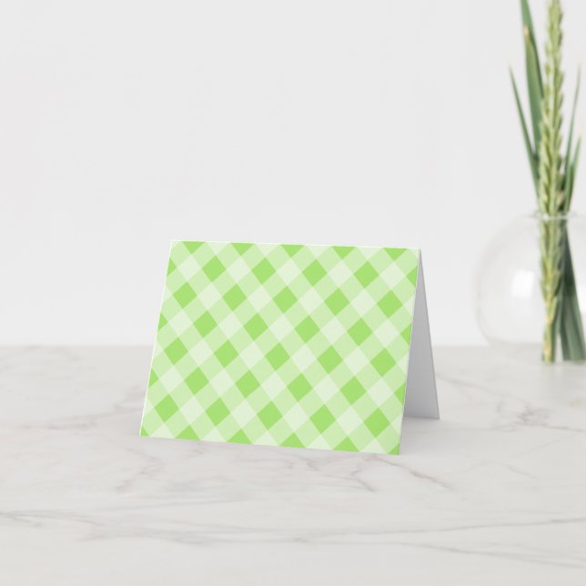 Lime Green Gingham Dankeschön-Karte Dankeskarte (Vorderseite)