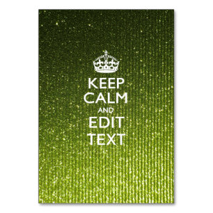 Lime Green Glamour Behalte Calm Sprichwort Tischnummer