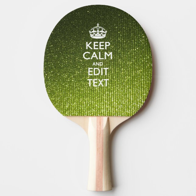Lime Green Glamour Behalte Calm Sprichwort Tischtennis Schläger (Vorderseite)
