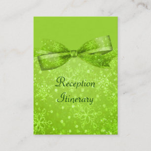 Lime Green & Glitzer Shimmer Schneeflocken Begleitkarte