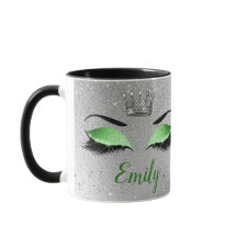 Lime Green Glitzern Eyes Monogram