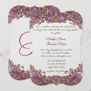 Lime Green Gold Damask Einladung