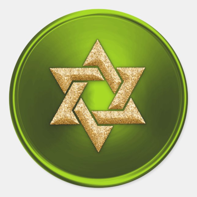 Lime Green Gold Star von David Umschlag Aufkleber (Vorderseite)