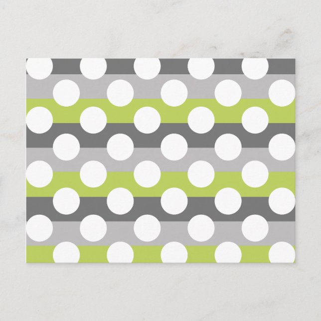 Lime Green Grey White Modern Polka Dot Pattern Postkarte (Vorderseite)