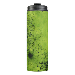 Lime Green Grunge with Black Accents Thermosbecher