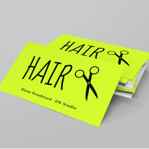 Lime Green Hairdresser Business Card Visitenkarte