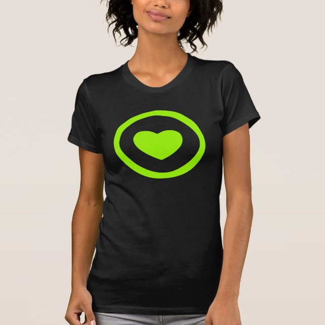 Lime Green Heart T - Shirt (Vorderseite)