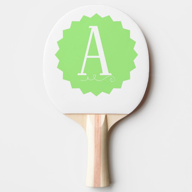 Lime Green Initial Ping Pong Paddle Tischtennis Schläger (Vorderseite)