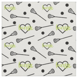 Lime Green Lacrosse Sticks und Herzmuster Stoff
