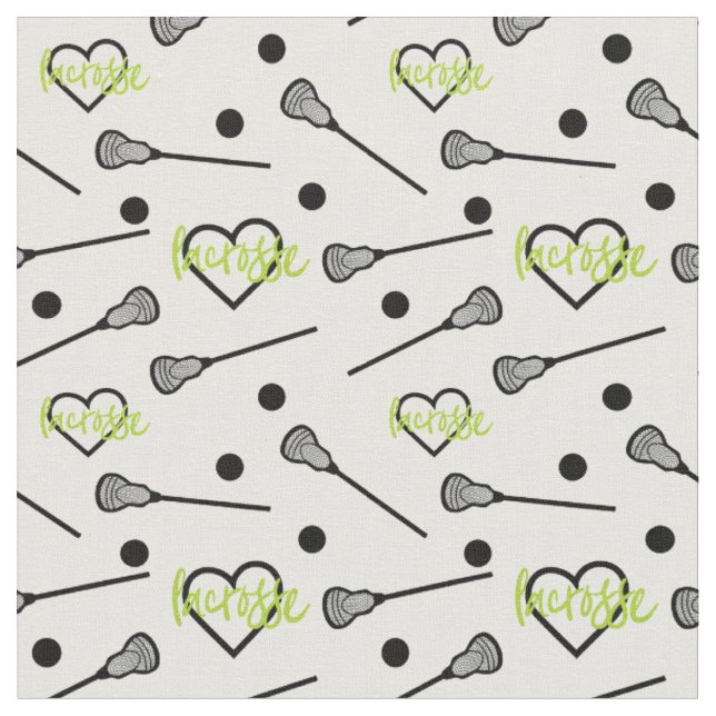 Lime Green Lacrosse Sticks und Herzmuster Stoff (Nahaufnahme)