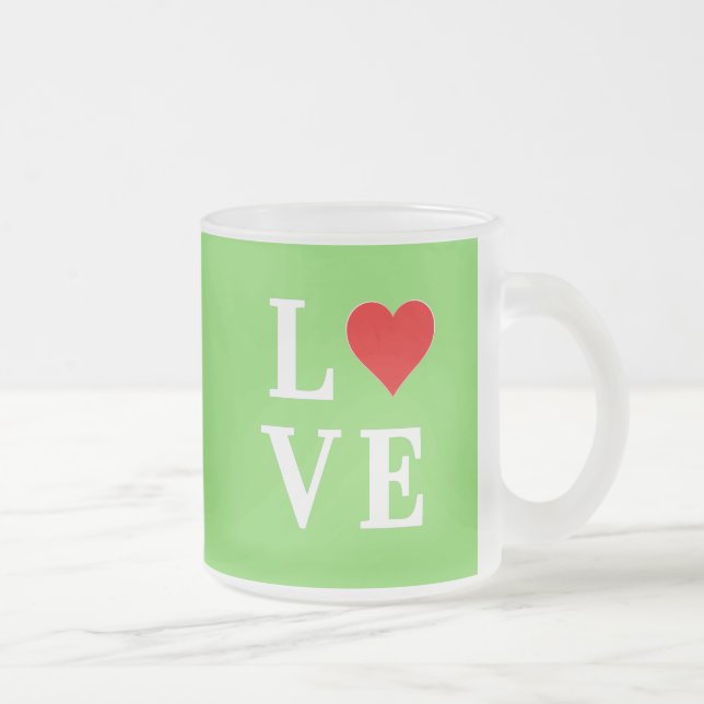 Lime Green LIEBE Modern stilvoll Mattglastasse (Rechts)