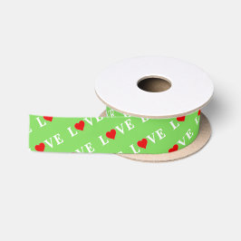 Lime Green LIEBE Satinband