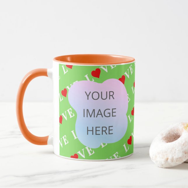 Lime Green LIEBE Stilvoll Tasse (Mit Donut)