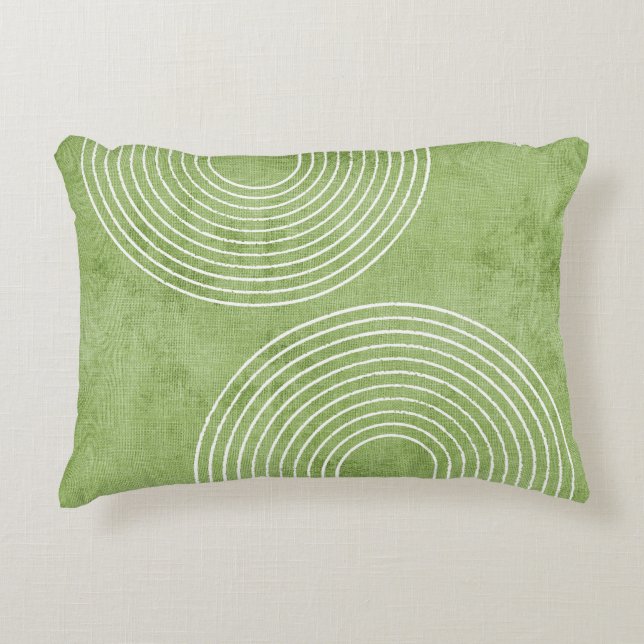 Lime Green Linen Minimalistisch Dekokissen (Vorderseite)