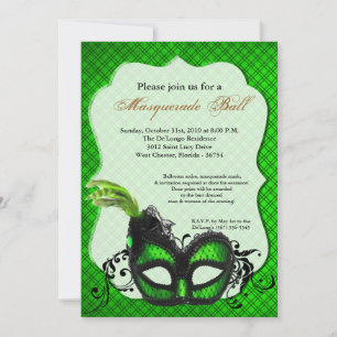 Lime Green Masquerade Maske Ball Kostüm Halloween Einladung