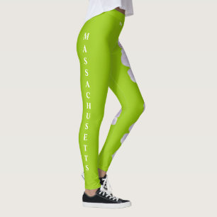Lime Green Massachusetts Staat Mayflower Leggings