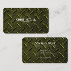 Lime Green Metal Textur Custom Construction Visitenkarte