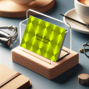 Lime Green Metallic Look Diamond Tiles Visitenkarte