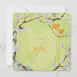 Lime Green Midsommer Floral Wedding Einladung