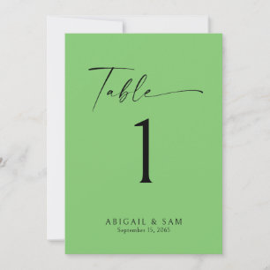 Lime Green Minimalistisch Wedding Tischnummer