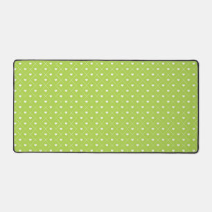 LIME GREEN MIT ZEITIGEN WEISSEN HERZEN SCHREIBTISCHUNTERLAGE