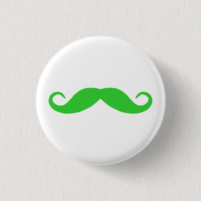 Lime Green Mustache Button (Vorderseite)