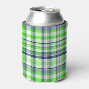 Lime Green, Navy Blue, White Preppy Madras Kariert Dosenkühler