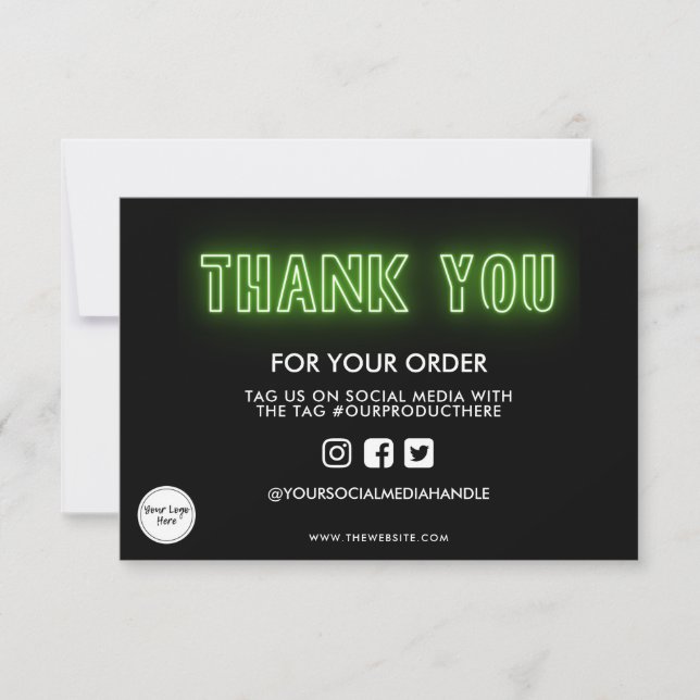 Lime Green Neon Sign Vielen Dank, Media Insert (Vorderseite)
