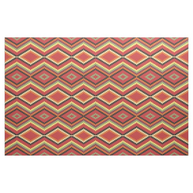 Lime Green Orange Yellow Black Ethnic Look Stoff (Fat Quarter (45,7 x 55,9 cm))
