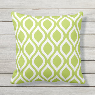 Lime Green Outdoor Coussins - Trellis Motif