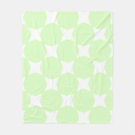 Lime Green Pastel & White Star Design Fleecedecke