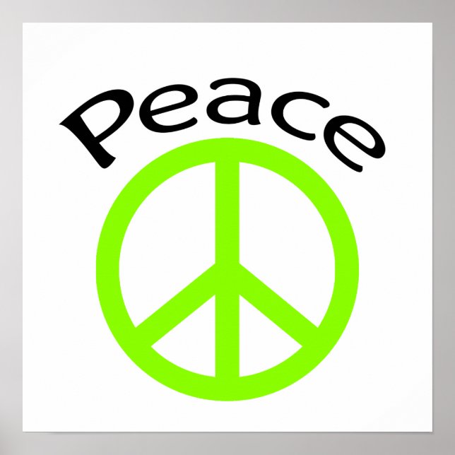 Lime Green Peace & Word Poster (Vorne)