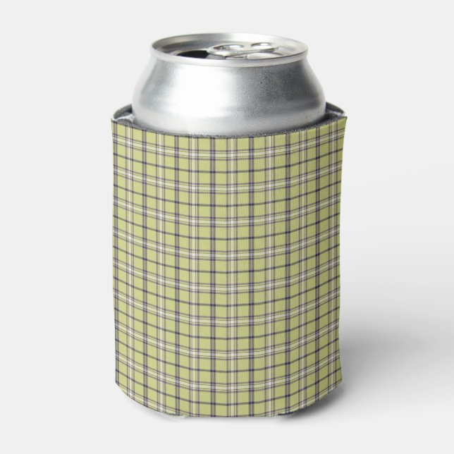 Lime Green Plaid Classic Pattern Retro Dosenkühler (Kanne Vorderseite)