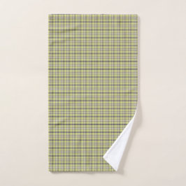 Lime Green Plaid Classic Pattern Retro Handtuch