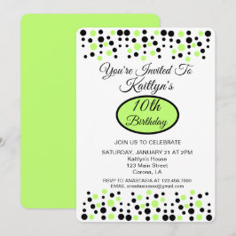Lime Green Polka Dot Birthday Party Einladung