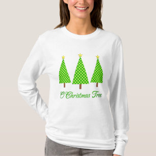 Lime Green Polka Dot Moderne Weihnachtsbäume T-Shirt