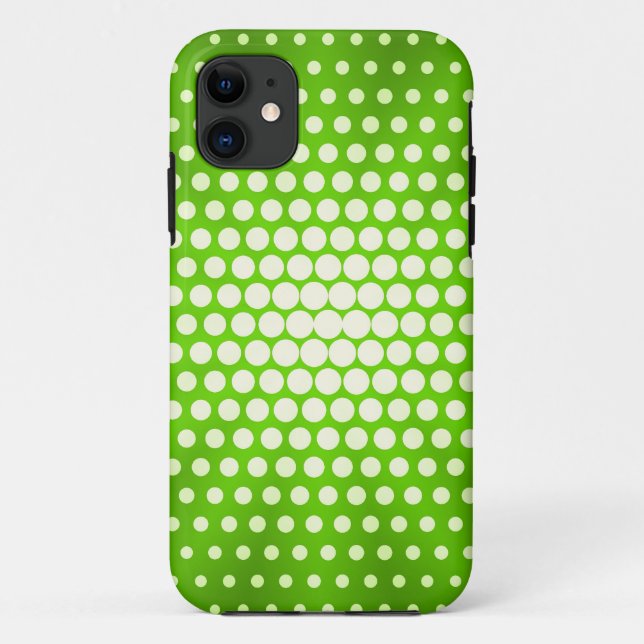 Lime Green Polka Dots Case-Mate iPhone Hülle (Rückseite)