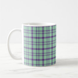 Lime Green Purple Plaid Classic Pattern Kaffeetasse