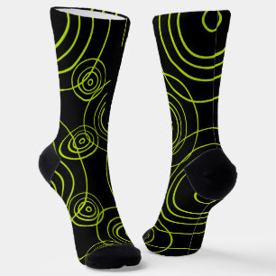 Lime Green Rain Ripples Socken